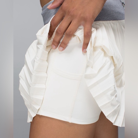 lululemon athletica White Pleated Tennis Skort with Gray Waistband - Picture 6 of 13